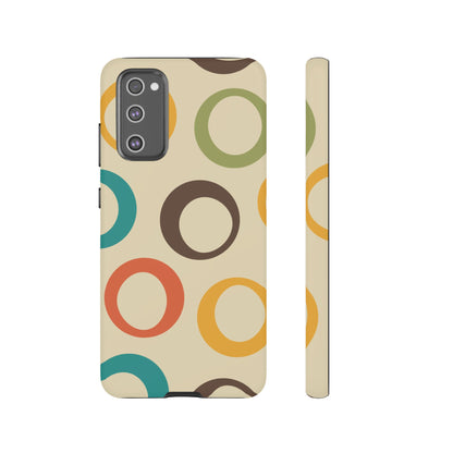 Retro Colorful Rings Samsung Galaxy Case – Shockproof, Matte Finish, Dual-Layer Protection