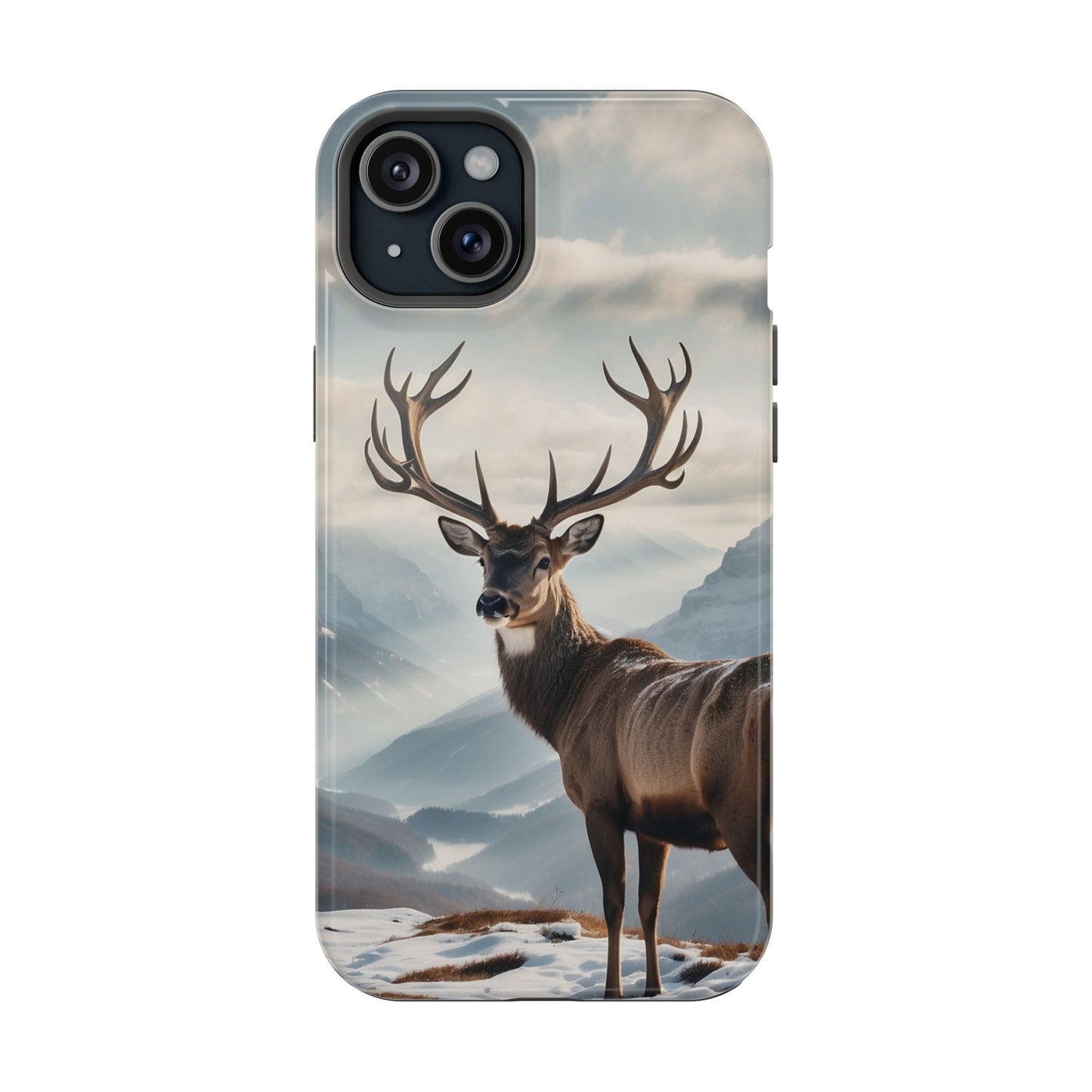 Alpine Majesty: Stag in Snow – MagSafe iPhone Case