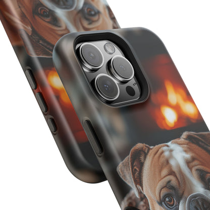 Cozy Bulldog MagSafe Case – Fireside-Inspired Protective Cover