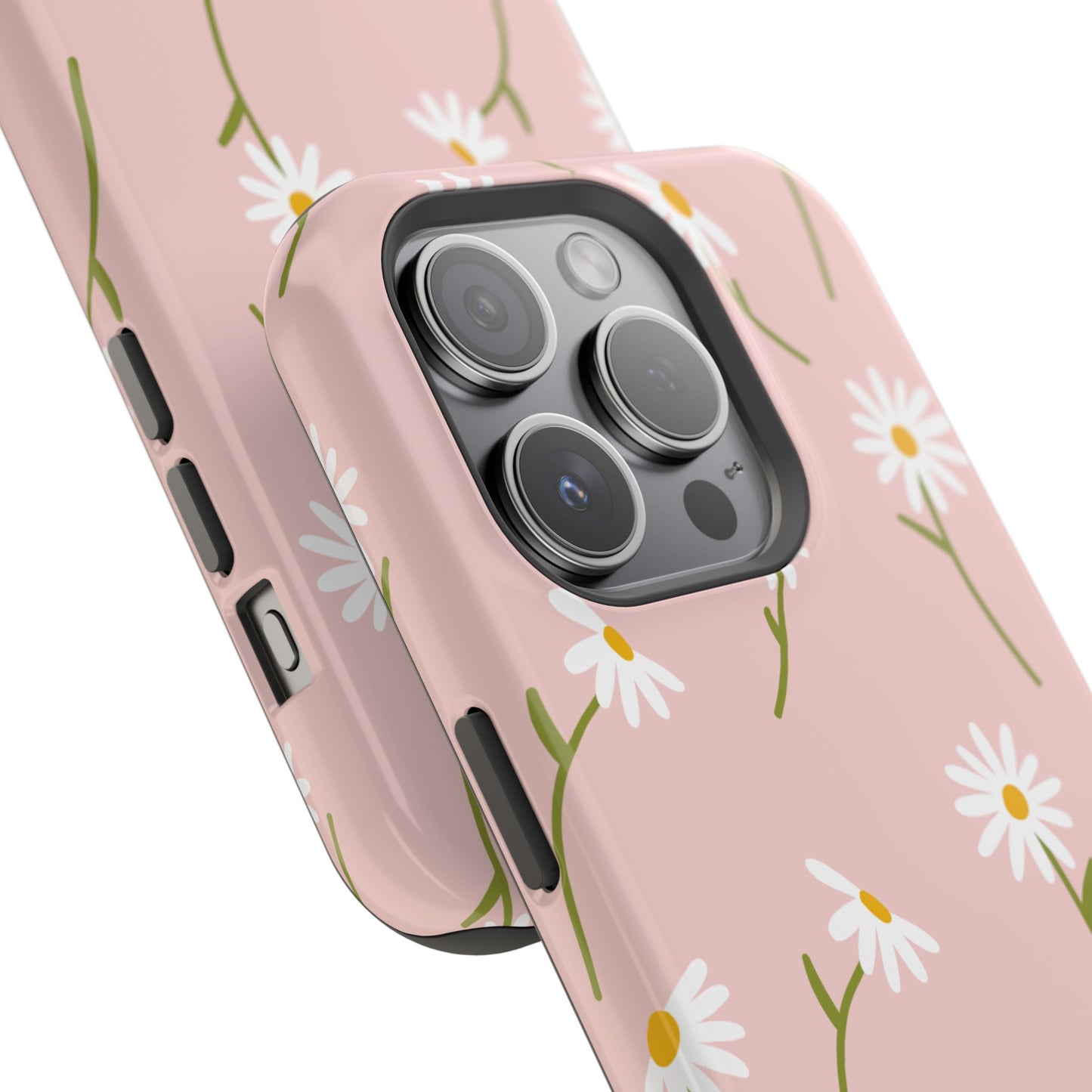 Daisy Delight Tough MagSafe iPhone Case – Cute Floral Design with Dual-Layer Protection