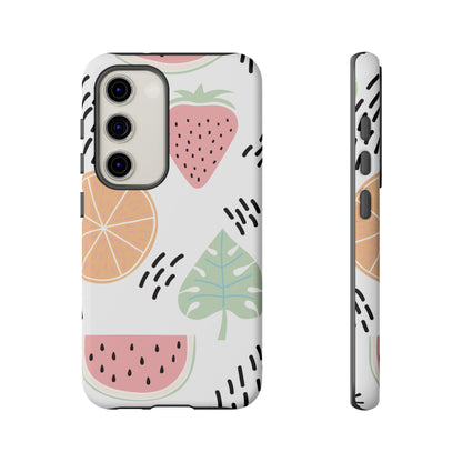 Tropical Fruit Fiesta Tough Samsung Galaxy Case – Fun Watermelon, Pineapple, and Citrus Design - BOGO Cases