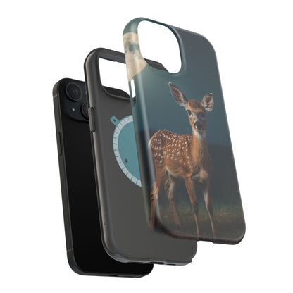 MagSafe-Compatible iPhone Case – Mystic Fawn Under the Moonlit Sky