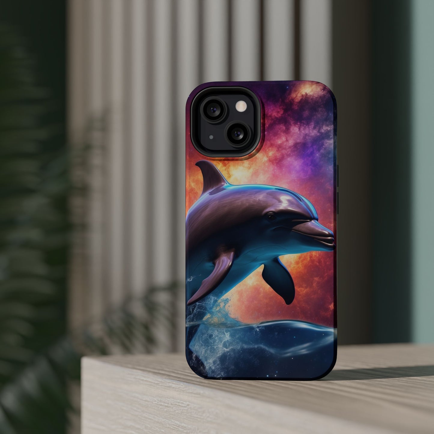 Cosmic Dolphin Galaxy Art - MagSafe-Compatible Case