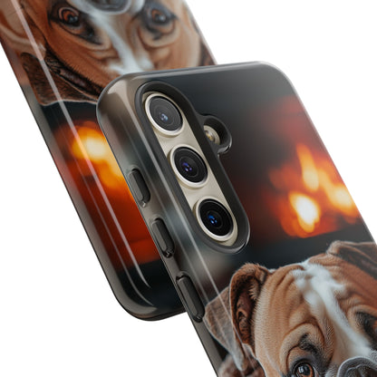 Cozy Bulldog Samsung Galaxy Case – Fireside-Inspired Protective Cover