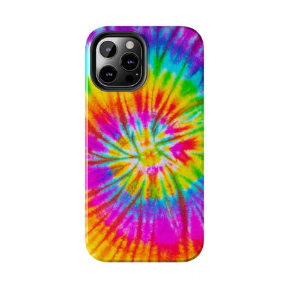 Rainbow Spiral Tie-Dye iPhone Case – Bright & Retro Design