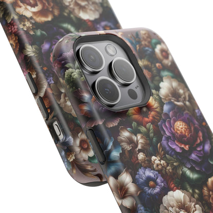 Floral Elegance MagSafe Compatible iPhone Case – Protective Dual-Layer Design with Vibrant Full-Wrap Print