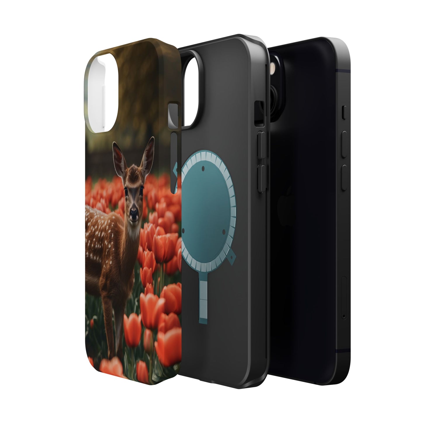 Fawn Among Tulips MagSafe iPhone Case