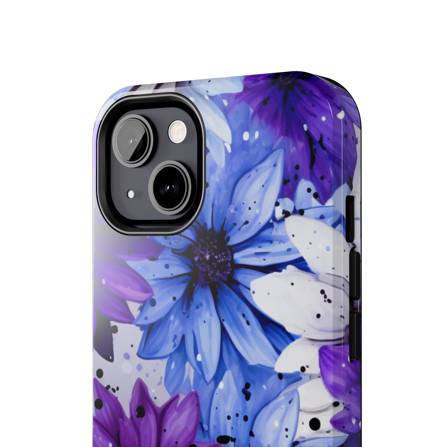 Vibrant Purple & Blue Floral Splash - iPhone Series Case