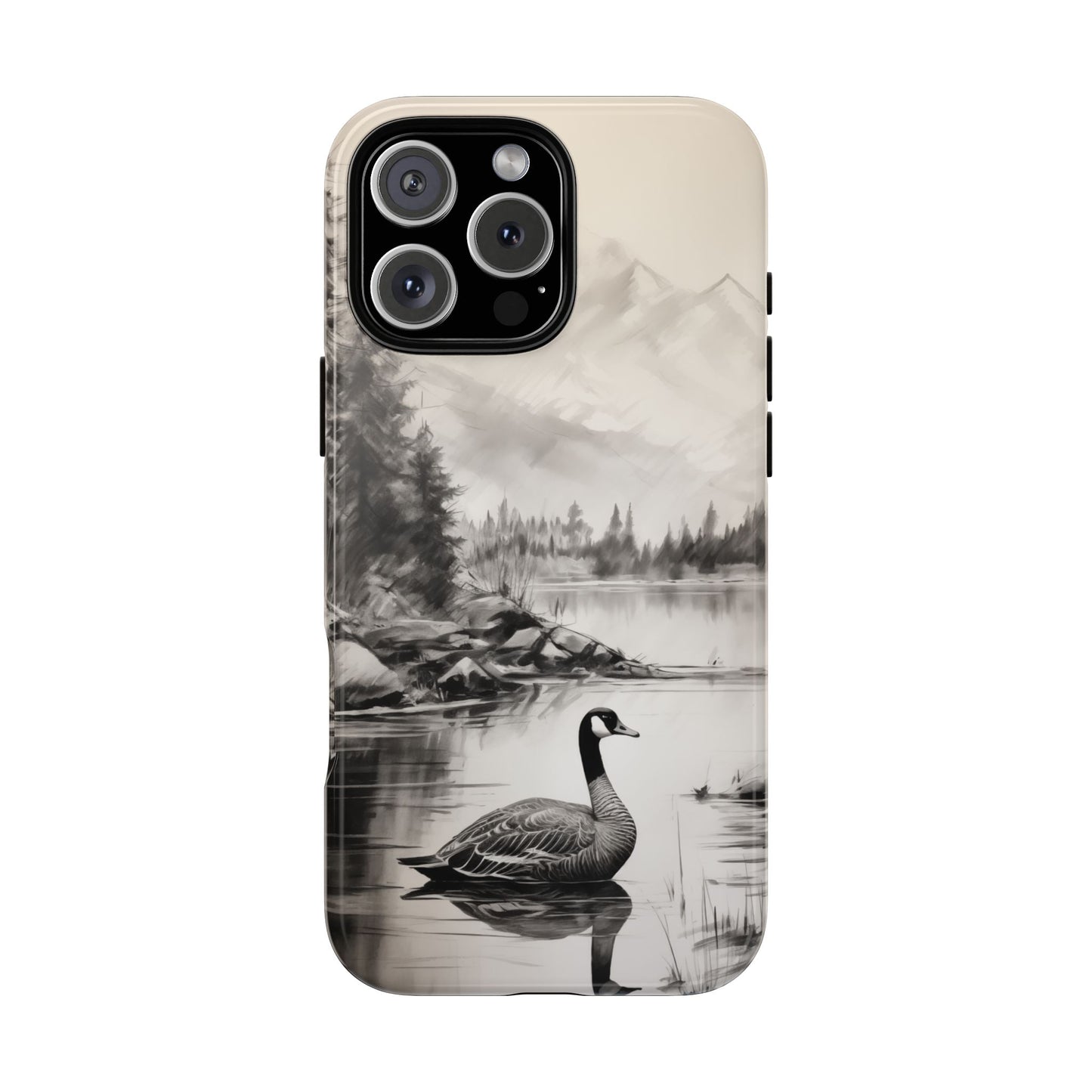 Canadian Goose Phone Case - Charcoal Sketch Design!