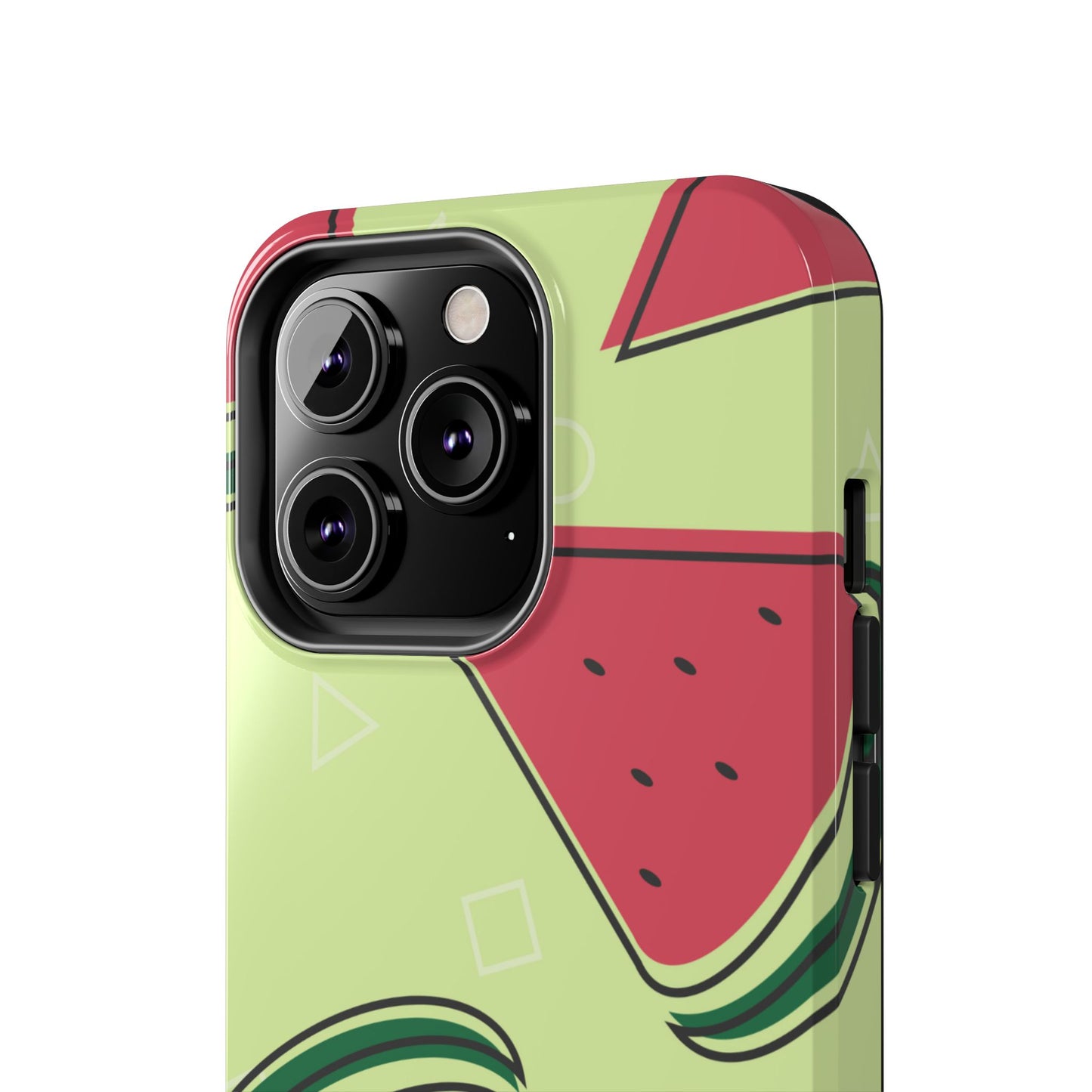 Watermelon Slice iPhone Case – Fresh & Fun Design with Retro Geometric Pattern