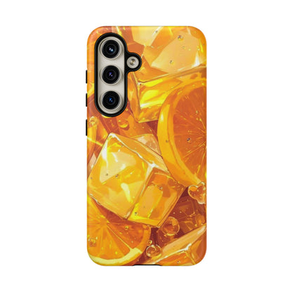 Citrus Splash Samsung Galaxy  Case – Bright Orange Slices & Ice, Dual-Layer Protection