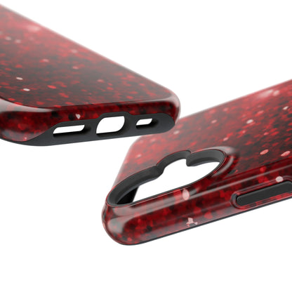 Crimson Glow Glitter MagSafe Case