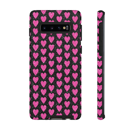 Glitter Pink Hearts Samsung Galaxy Case