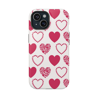 Clustered Pink Hearts MagSafe iPhone Case