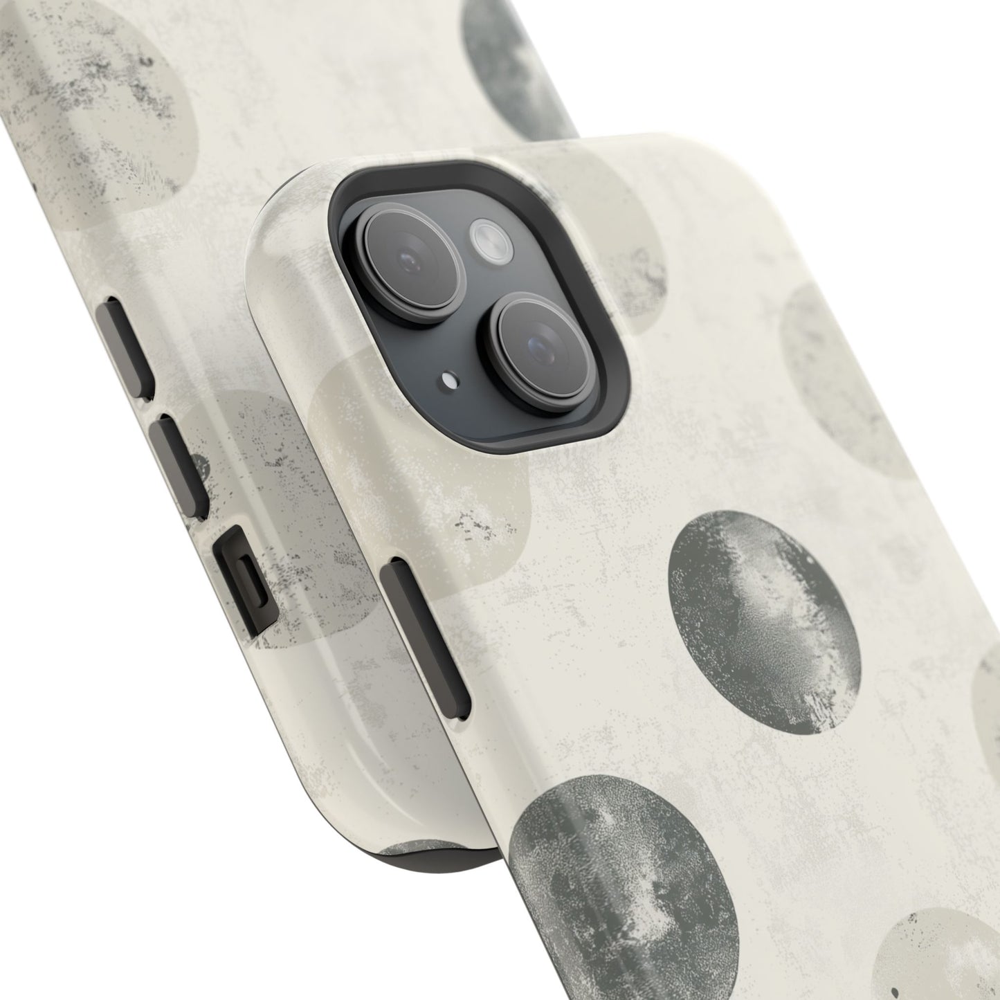 Vintage Polka Dot MagSafe iPhone Case - Neutral Retro Protective Cover