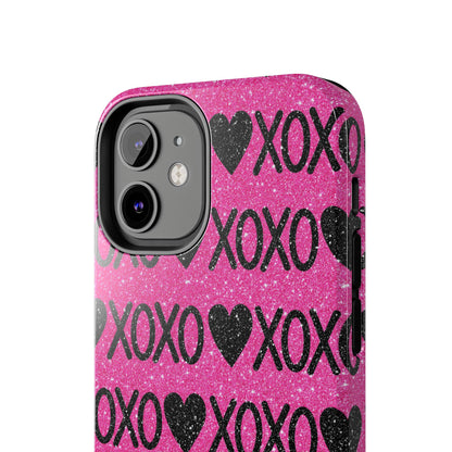 XOXO Glitter Hearts iPhone Case