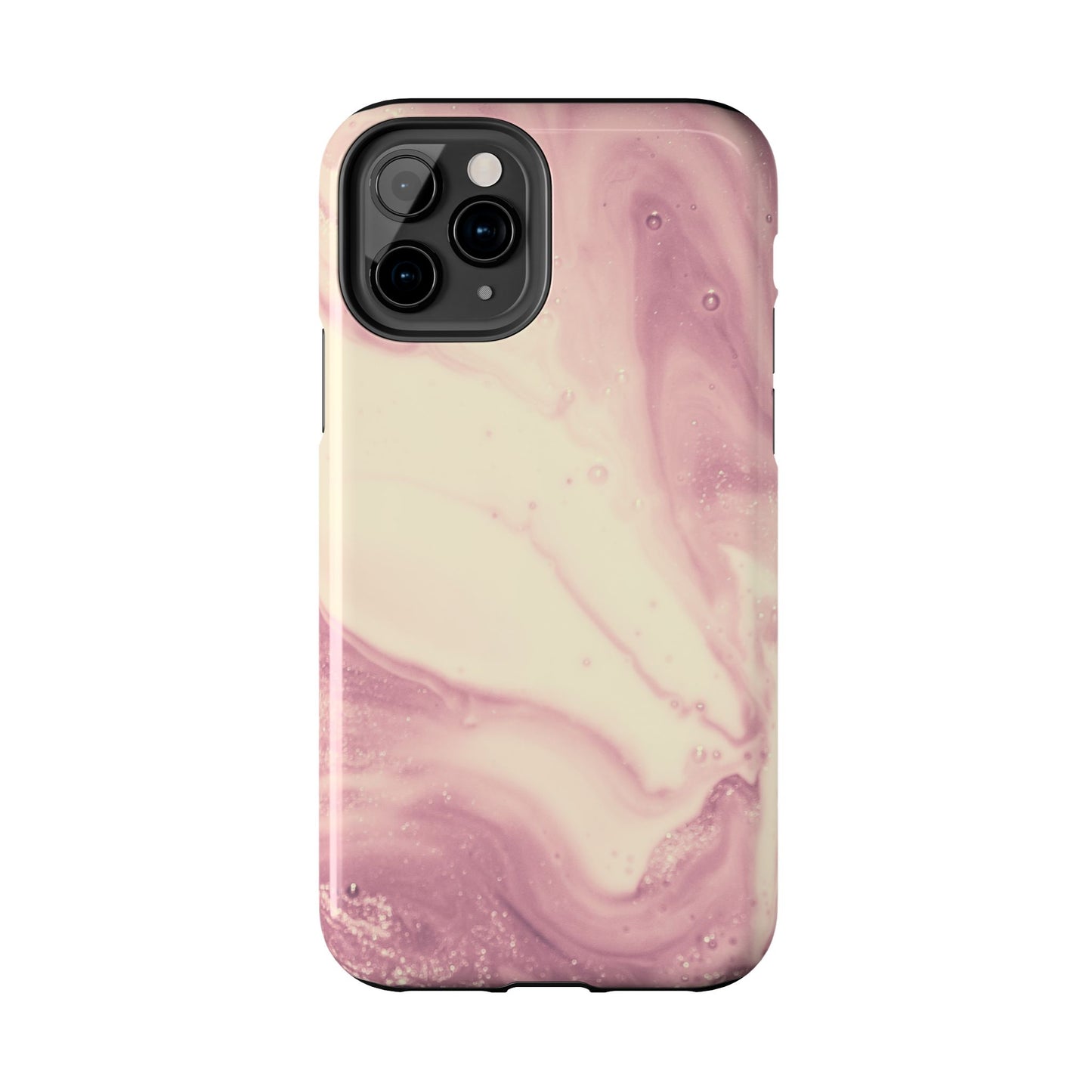 Blush Marble Glow – iPhone Case with Rose Gold & Pink Swirl Pattern