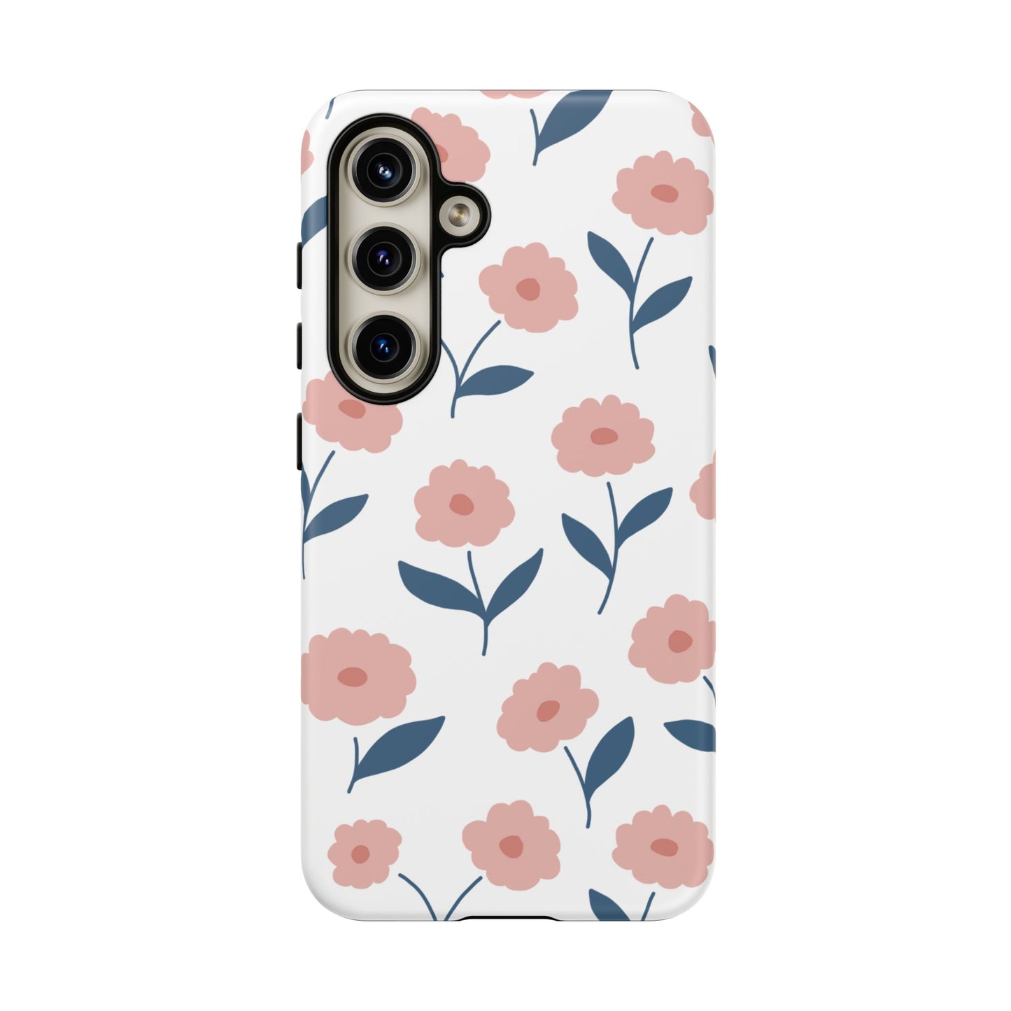 Playful Pink Floral Tough Samsung Galaxy Case – Soft Pastel Design, Slim & Shockproof - BOGO Cases