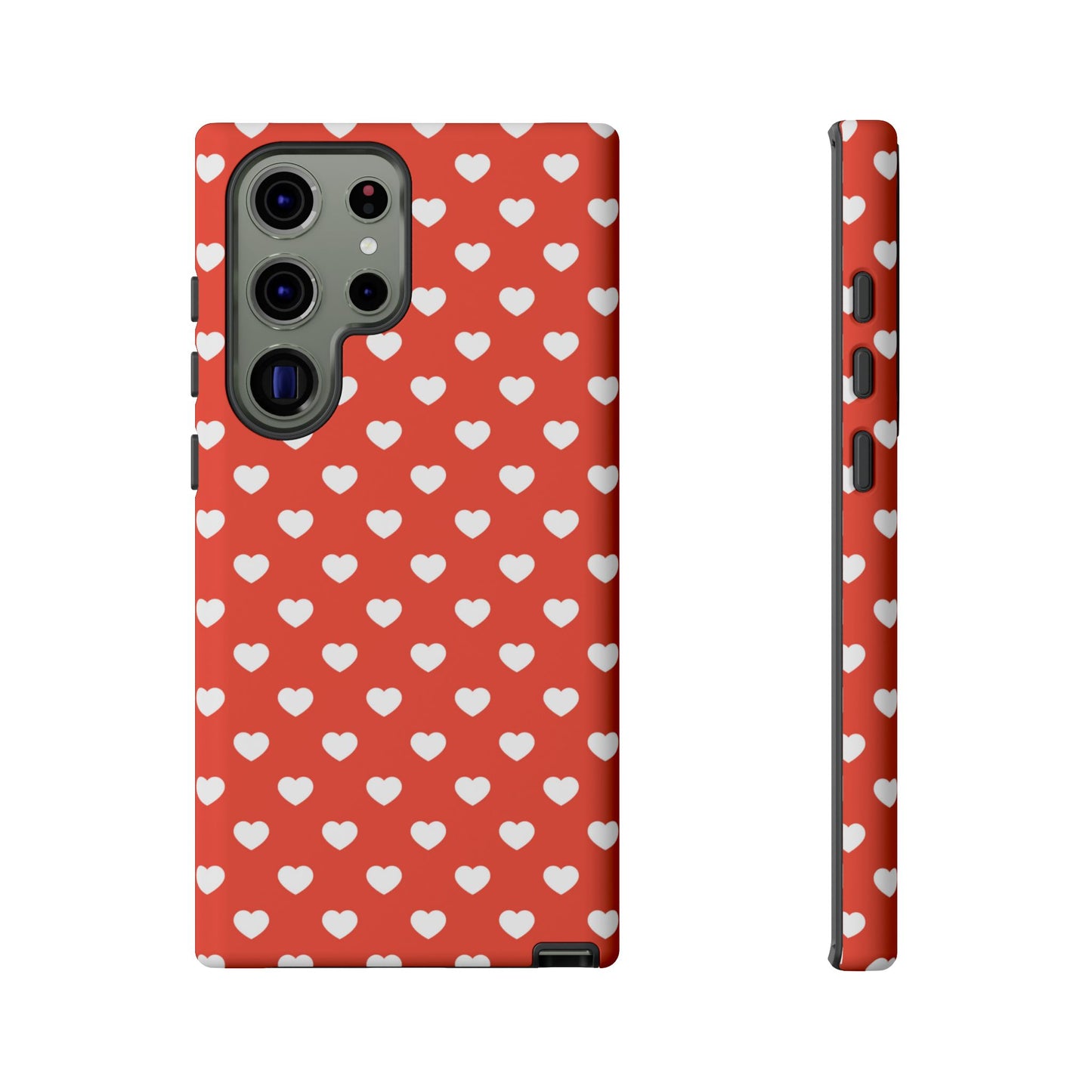 White Hearts on Red Samsung Case