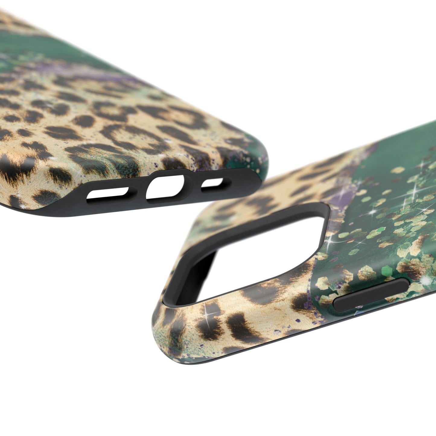 Emerald Glitter Leopard Print - MagSafe iPhone Series Case