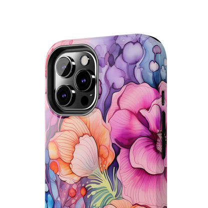 Bright Watercolor Floral Splash iPhone Series Case – Bold Artistic Design