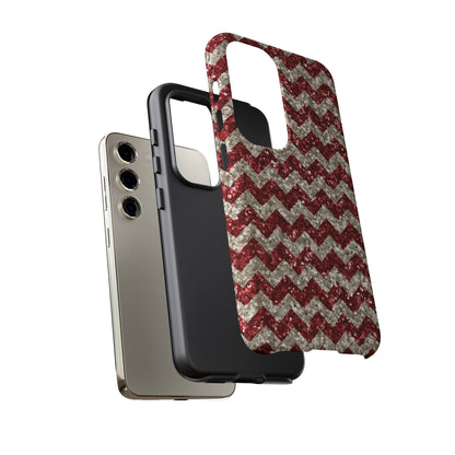 Copy of Sparkling Red & White Chevron – Glitter Illusion Samsung Galaxy Case