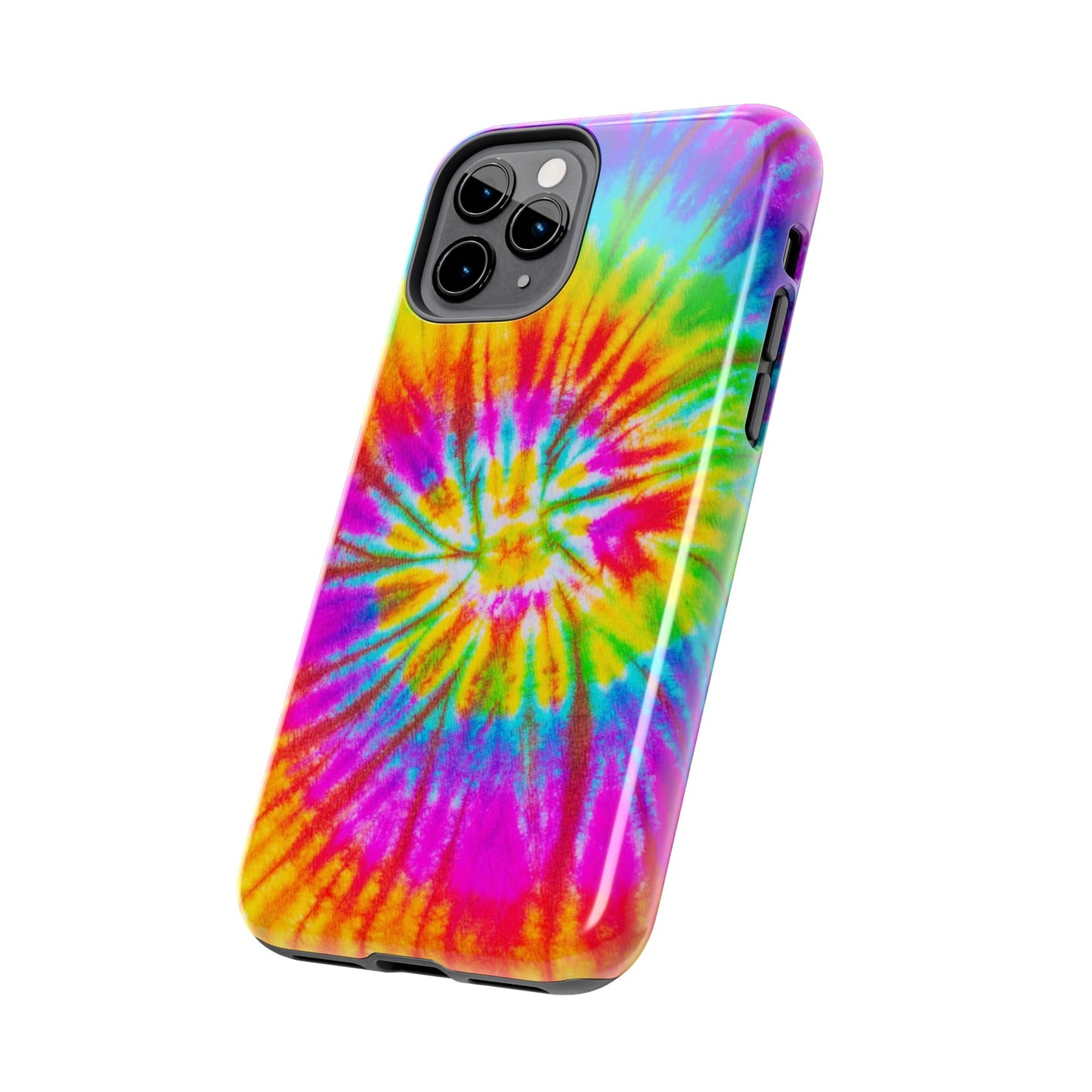 Rainbow Spiral Tie-Dye iPhone Case – Bright & Retro Design