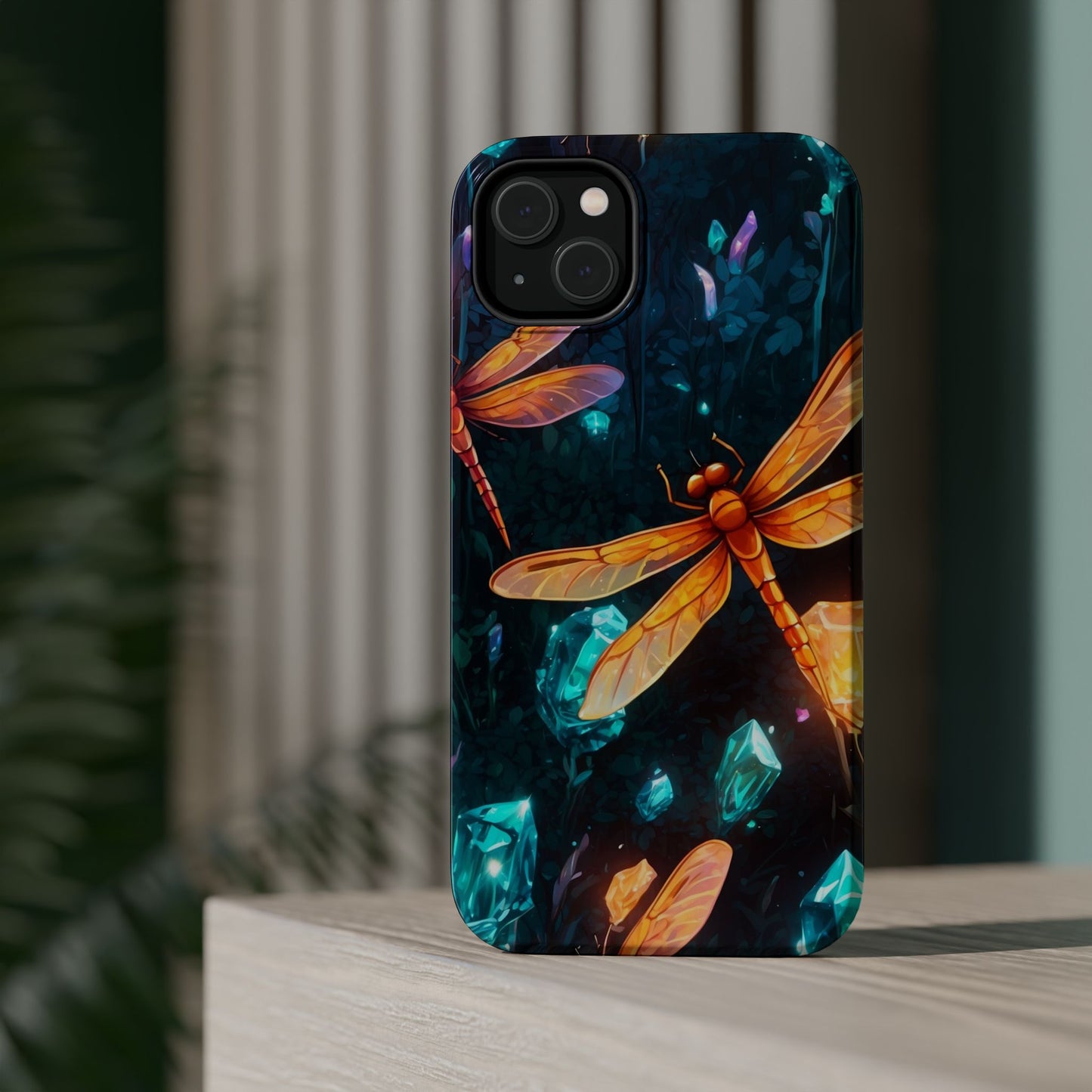 Mystical Dragonflies & Crystals – MagSafe iPhone Series Case