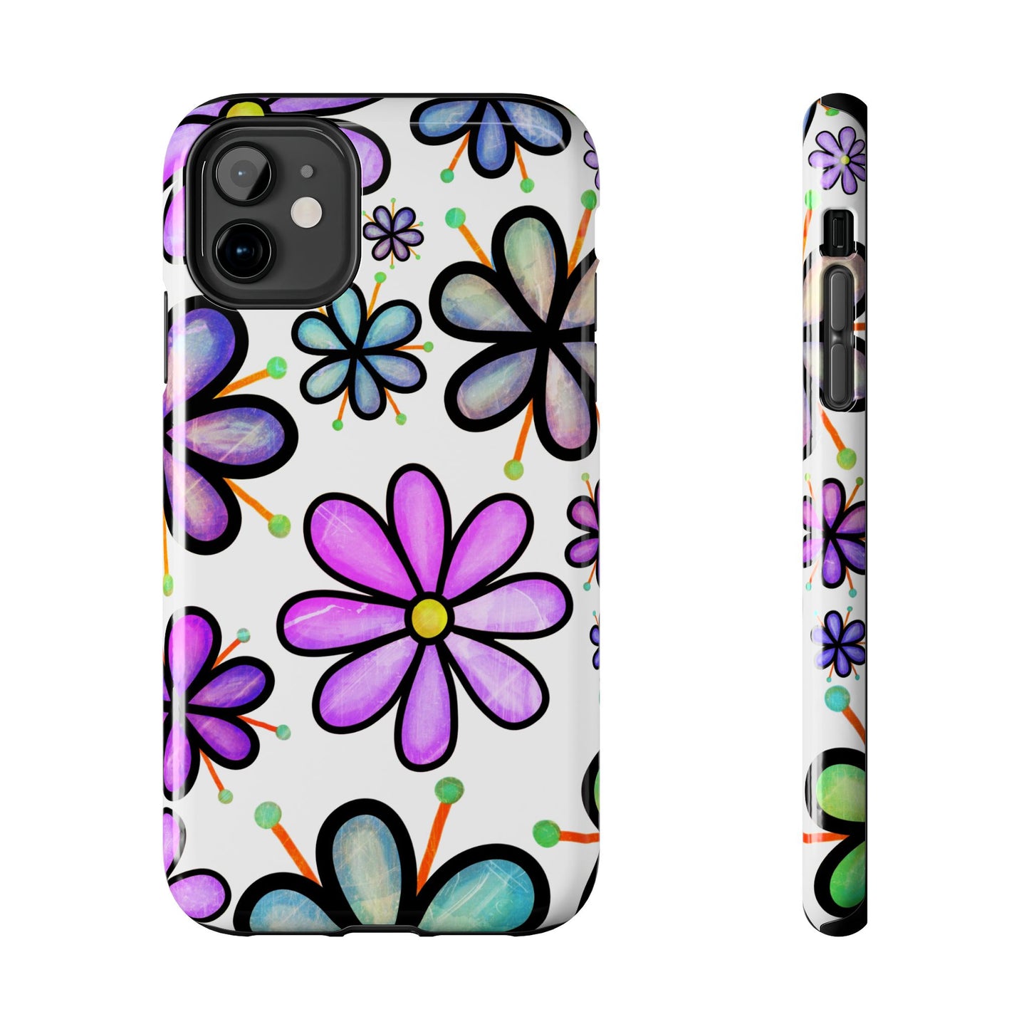 Whimsical Lavender Floral iPhone Case – Ultra-Slim, High-Gloss Finish