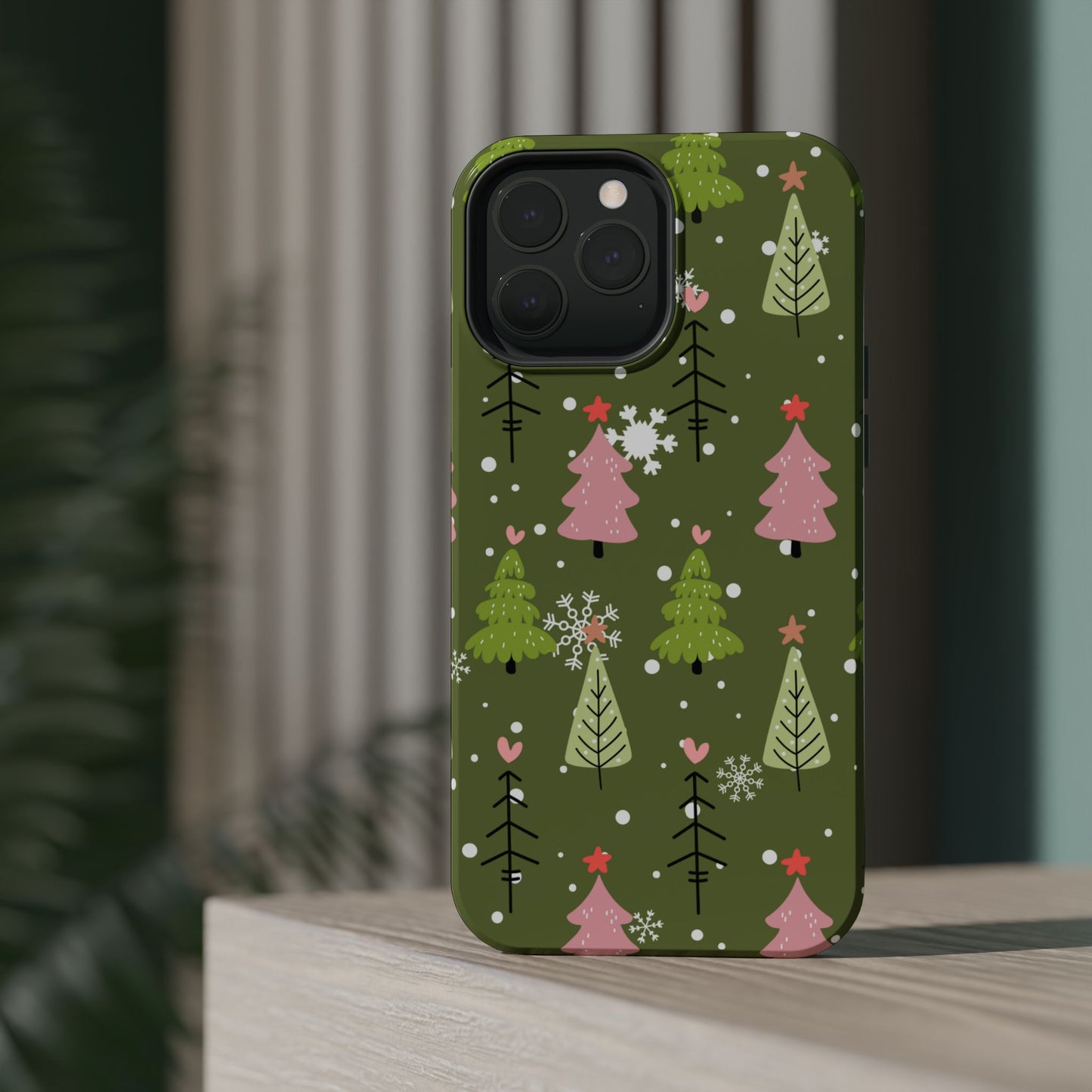 Whimsical Christmas Tree Pattern – MagSafe Phone Series Case