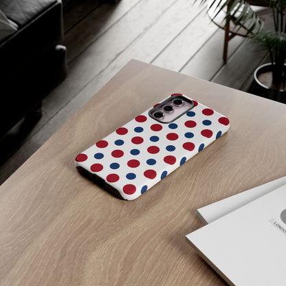 Patriotic Navy, White, and Red Polka Dot Samsung Galaxy Case