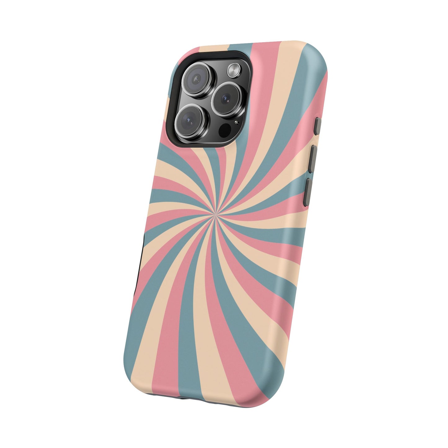 Vintage Pastel Swirl MagSafe iPhone Case – Dual-Layer Protection with 70s-Inspired Design