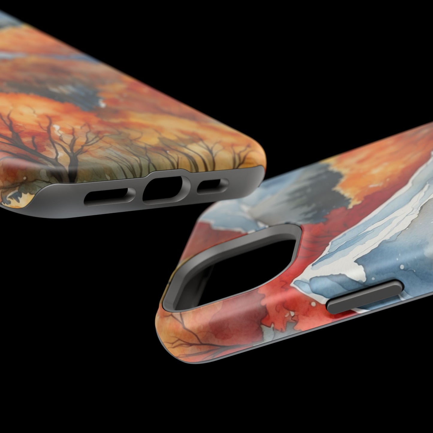 Autumn Mountain Forest Watercolor - MagSafe iPhone Case