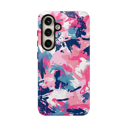 Vibrant Pink & Navy Abstract Splash – Samsung Galaxy Case