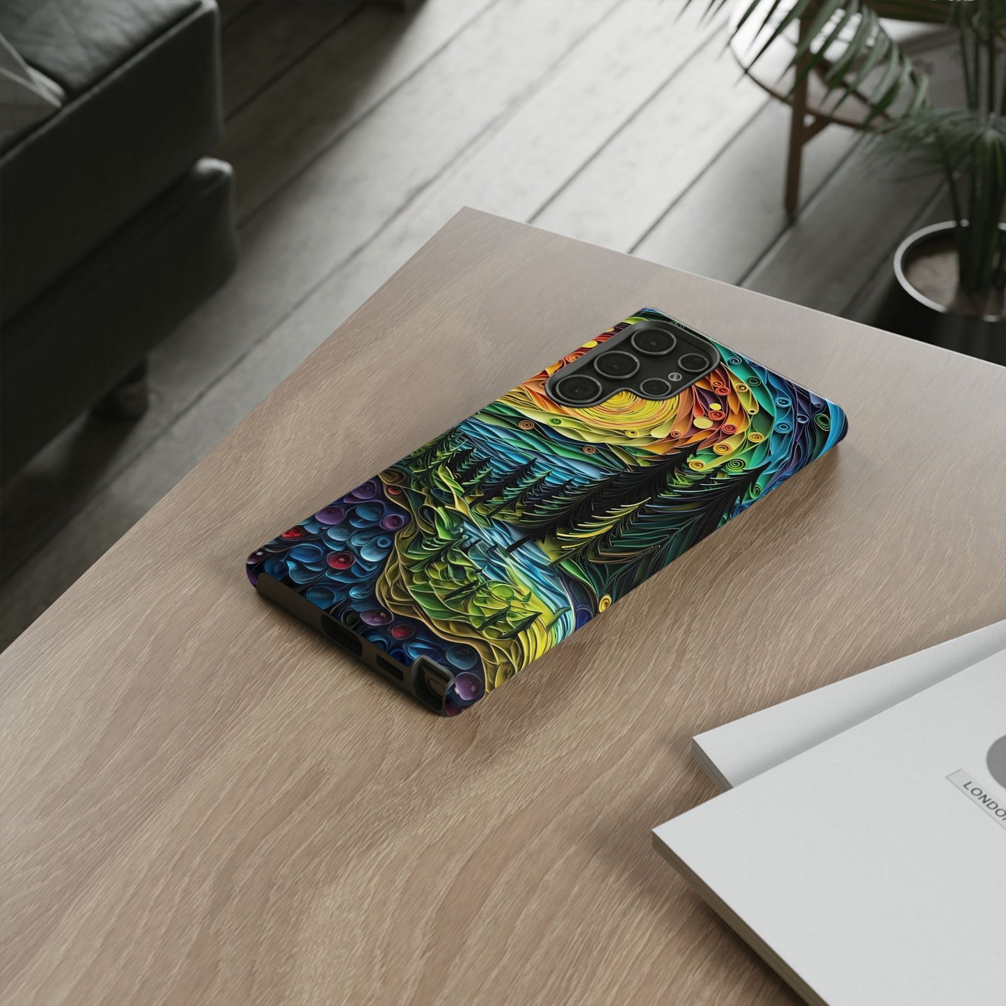 Radiant Forest Sunset Samsung Galaxy Case – Artistic Landscape Design