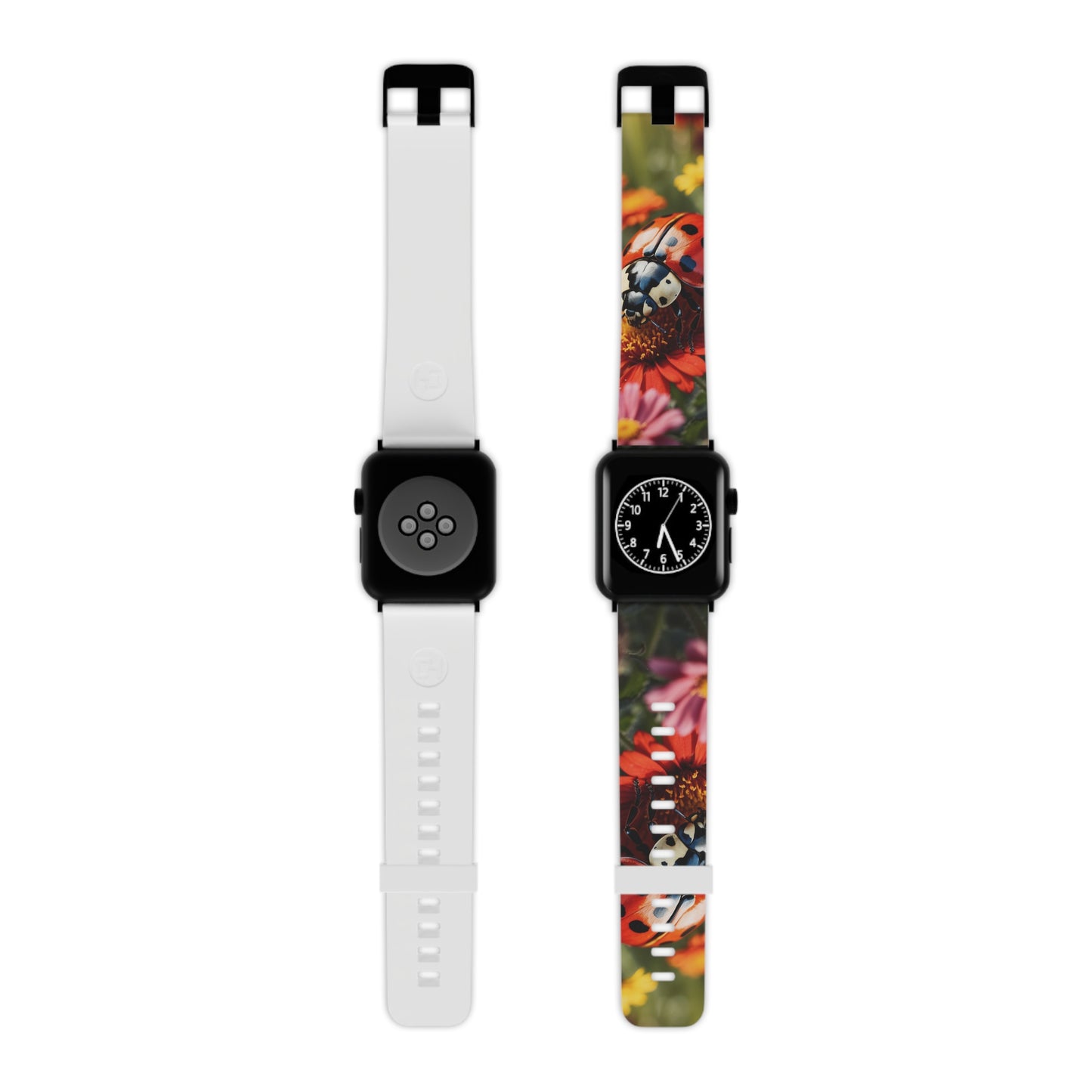 Ladybug on Orange Daisy Apple Watch Band