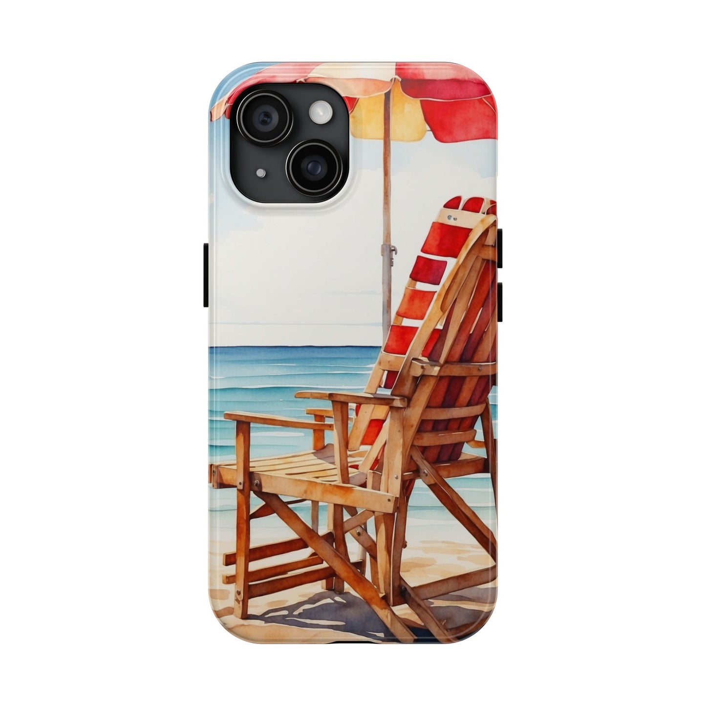 Beach Bliss iPhone Series Case – Relaxing Seaside Chair and Umbrella Design