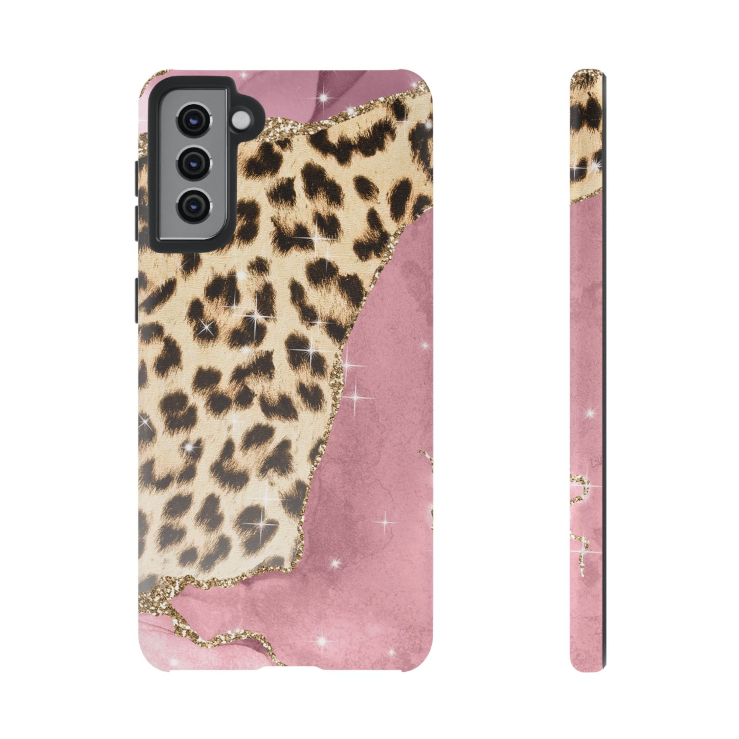 Pink Glam Leopard - Samsung Galaxy Series Case with Glitter Accents