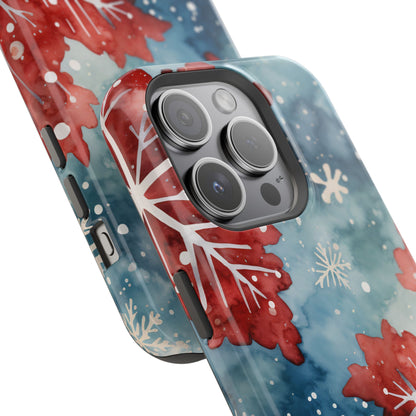 Crimson Snowflake Charm – MagSafe iPhone Case