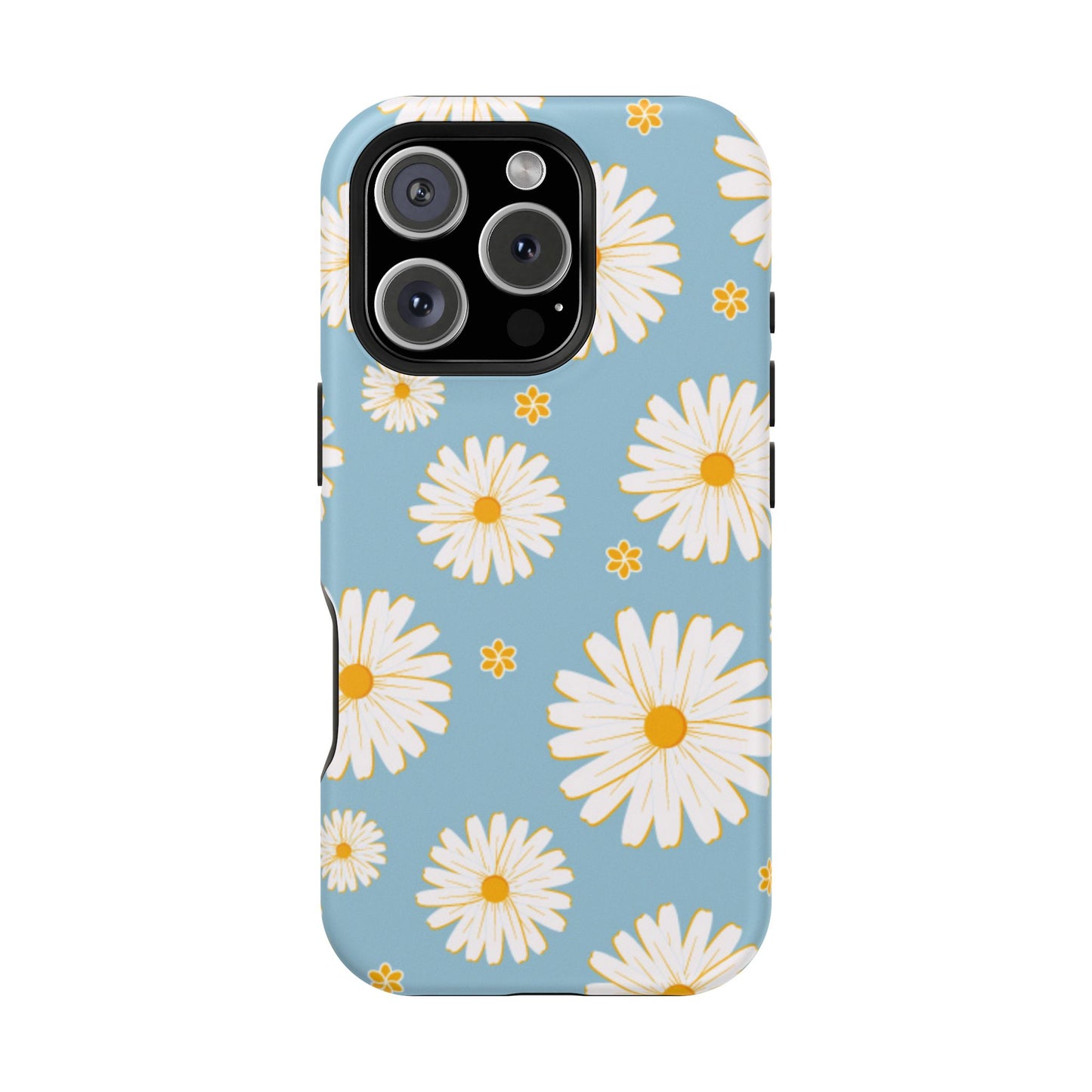 Bright Daisy MagSafe iPhone Case – Light Blue Background, Shockproof and Slim Design