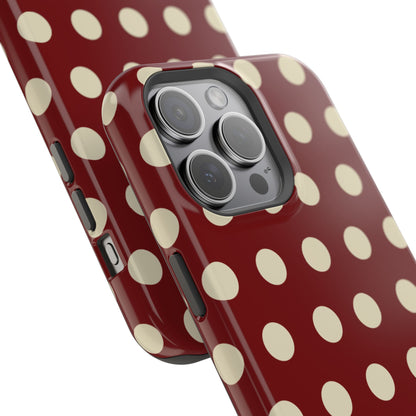 Classic Red & Cream Polka Dots - MagSafe iPhone Case