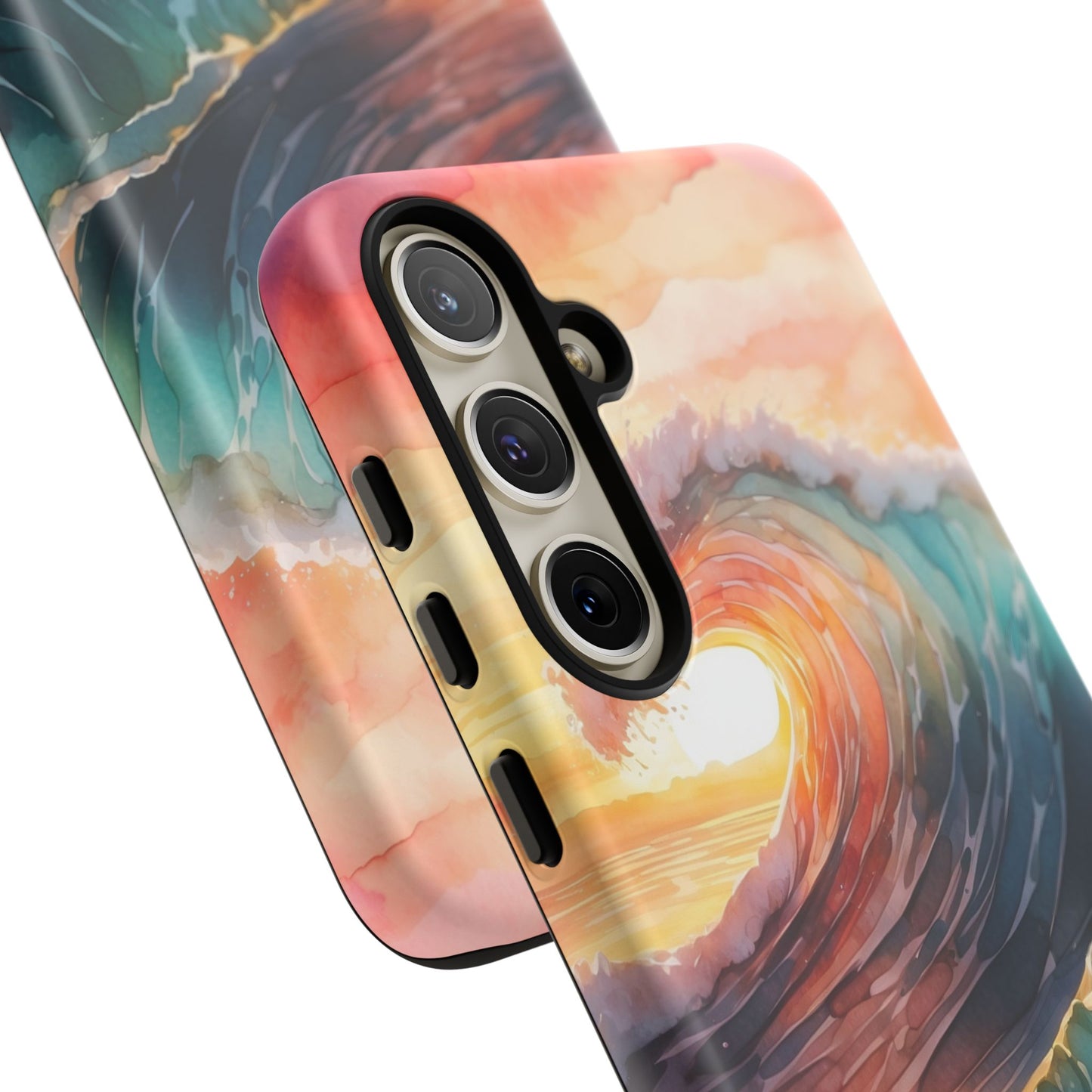 Ocean Sunrise Wave Samsung Galaxy Case – Vibrant Watercolor Wave Design