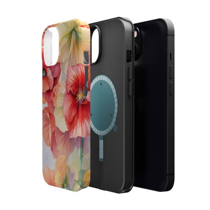 Gumamela Blush Pink Watercolor Floral – MagSafe Compatible iPhone Case