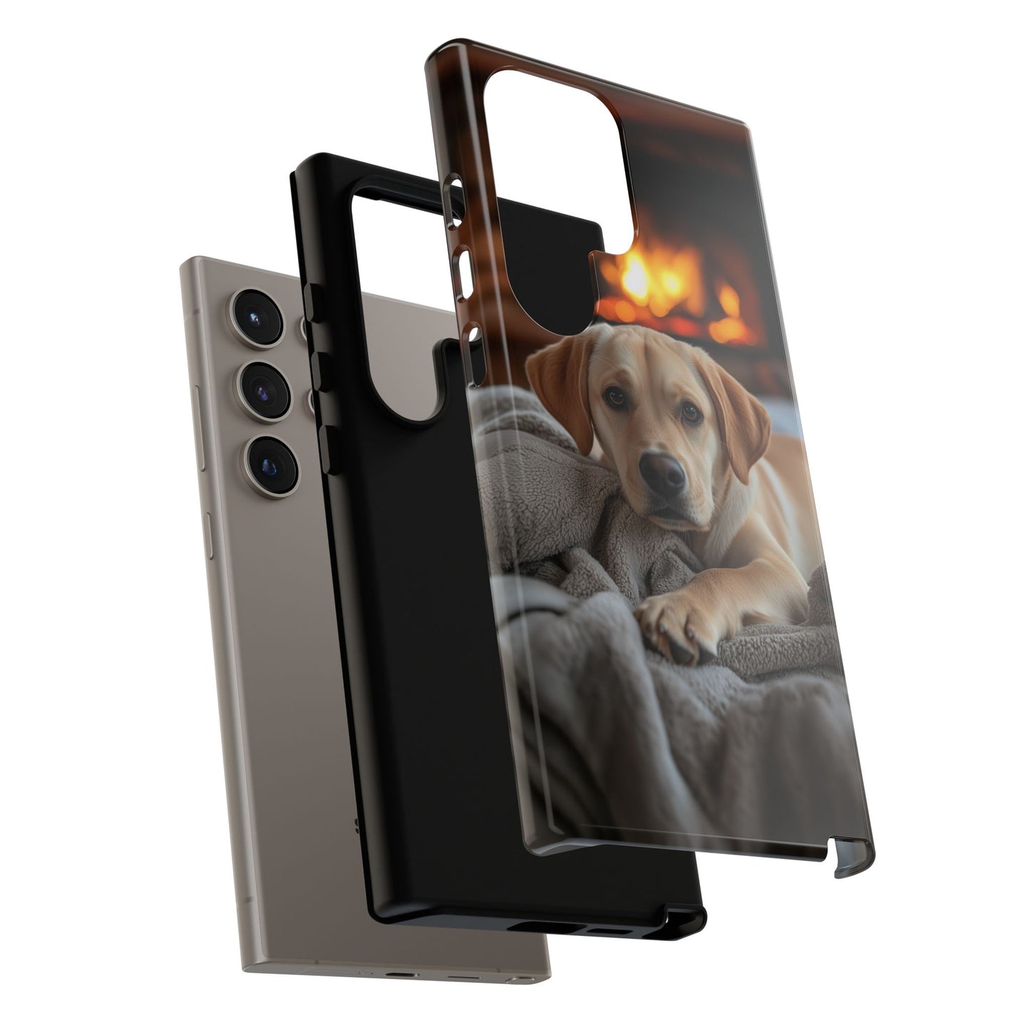 Cozy Golden Retriever by the Fireplace - Samsung Galaxy Case