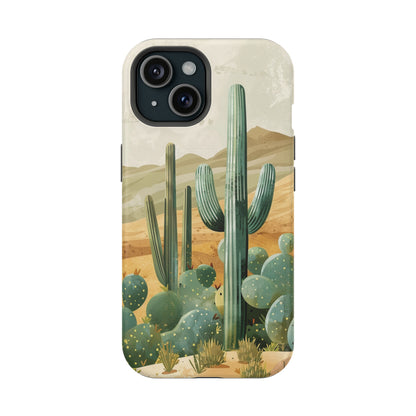 Desert Oasis MagSafe iPhone Case - Embrace the Western Spirit With Cactuses For Your iPhone 15, 14, 13, Pro, Plus, & Pro Max