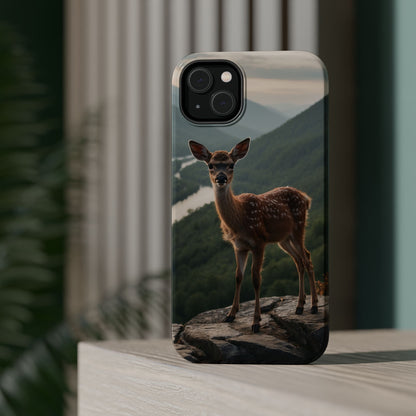 Majestic Fawn Overlooking Mountain Vista MagSafe iPhone Case