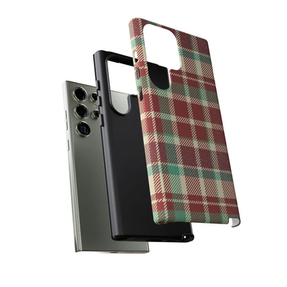 Vintage Plaid in Red & Cream – Samsung Galaxy Case with Timeless Style