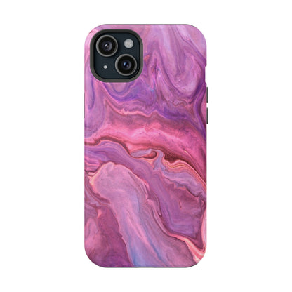 Lavender Dreamscape – MagSafe Case with Abstract Purple & Pink Marble Art