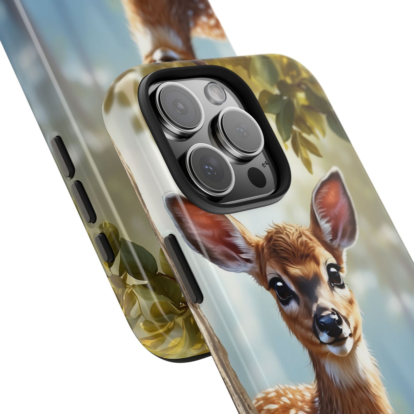 Whimsical Fawn in a Sunlit Forest iPhone Case