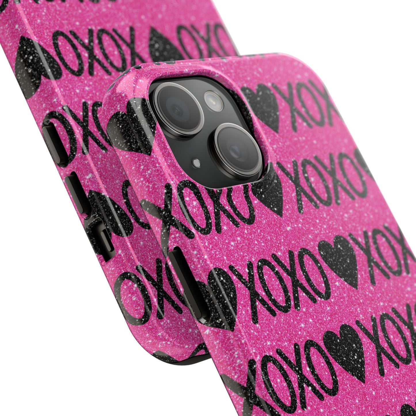 XOXO Glitter Hearts iPhone Case